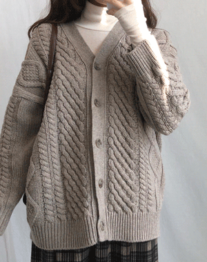 twist knit cardigan (2color)